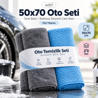 50x70 Oto Seti Tank Bezi + Baklava Desenli Cam Bezi