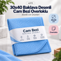 30x40 Baklava Desenli Cam Bezi Overloklu